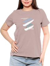 Футболка WN Samo Flower is Priority of Beauty, кофейный (W3762K 17-1410) р48,50,52,54,56 2025